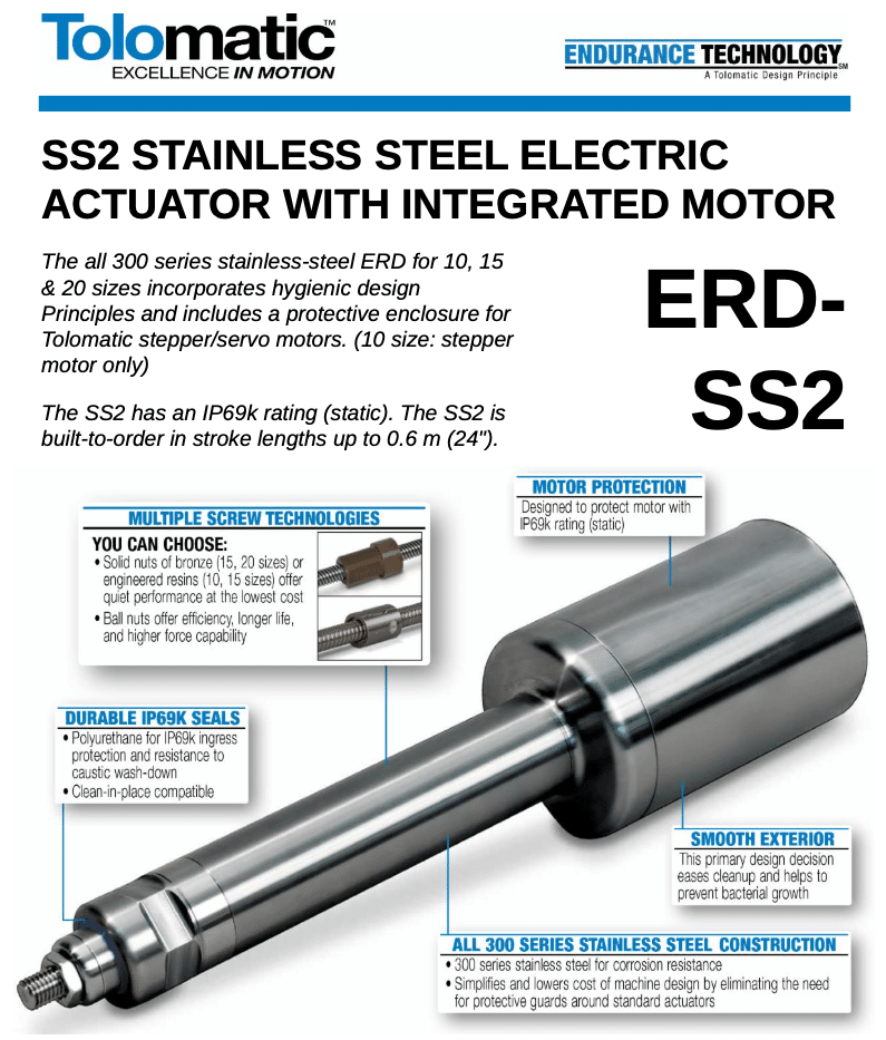 Key Features of the Tolomatic ERD-SS2